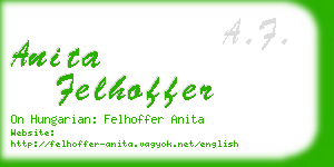 anita felhoffer business card